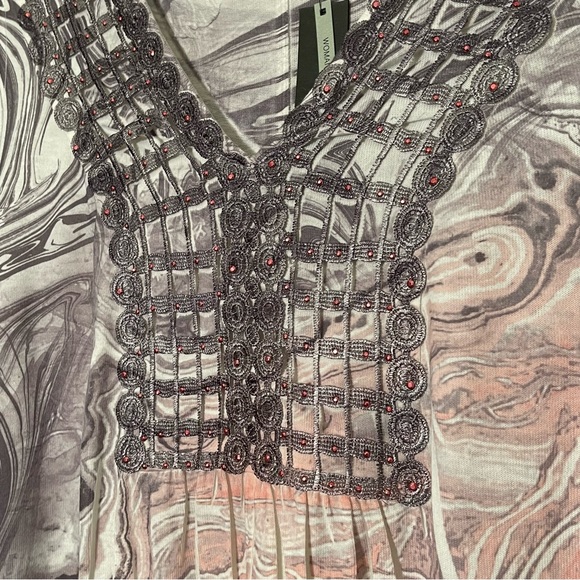 APT 9 Pink Marble Crochet V-Neck Blouse GemsPlus Size 1X NEW - Picture 5 of 10